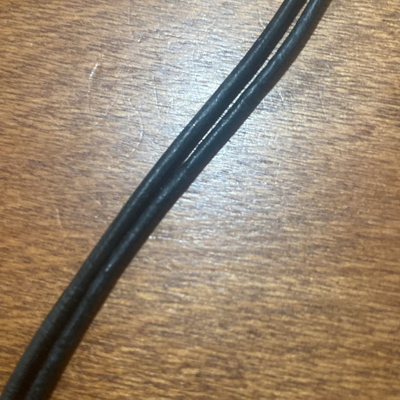 Vintage modern silver loop necklace black double strands adjustable clasp - Picture 4 of 5